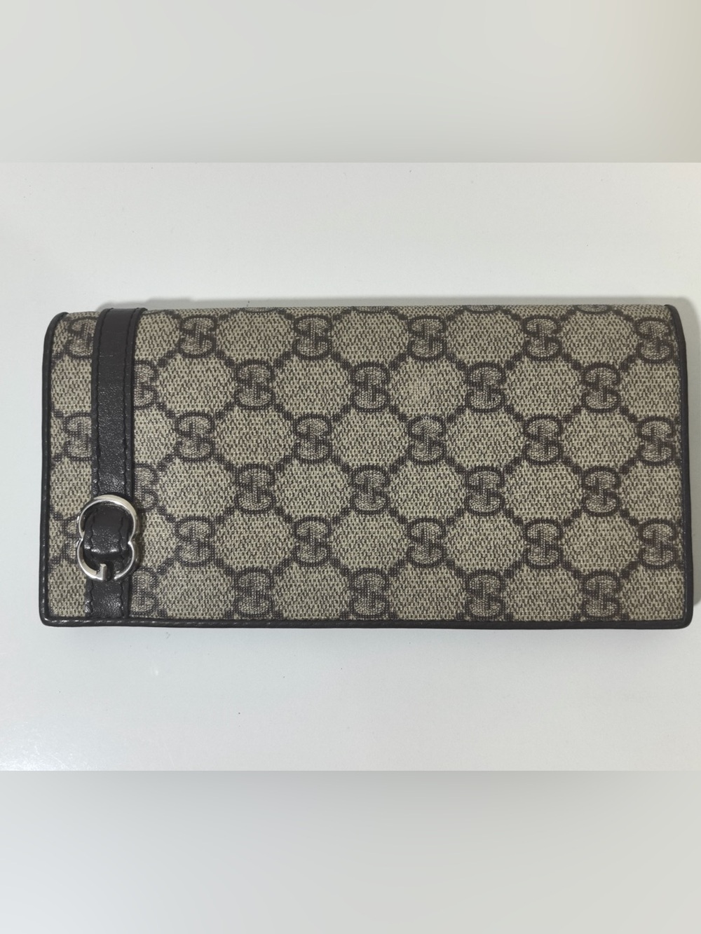 Gucci Beige and Brown GG Signature Canvas Wallet